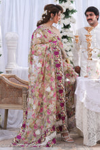 Printed Organza Dupatta with Double Embroidered Borders & Cut Work All Over