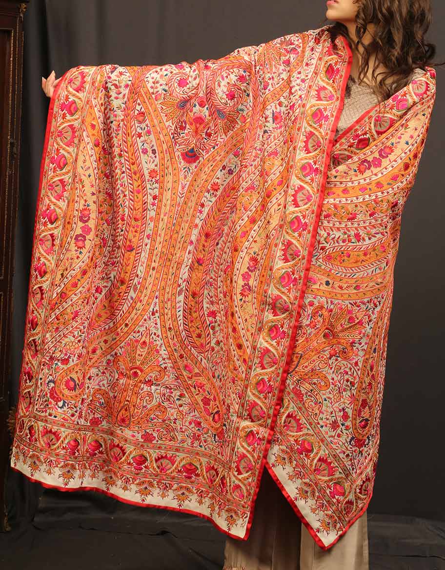 Colorful Hand Made Embroidered Shawl