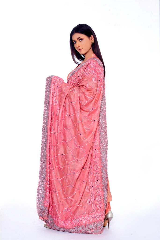 Cotten Net Fully Embroidered Dupatta with Mirror Work 2020