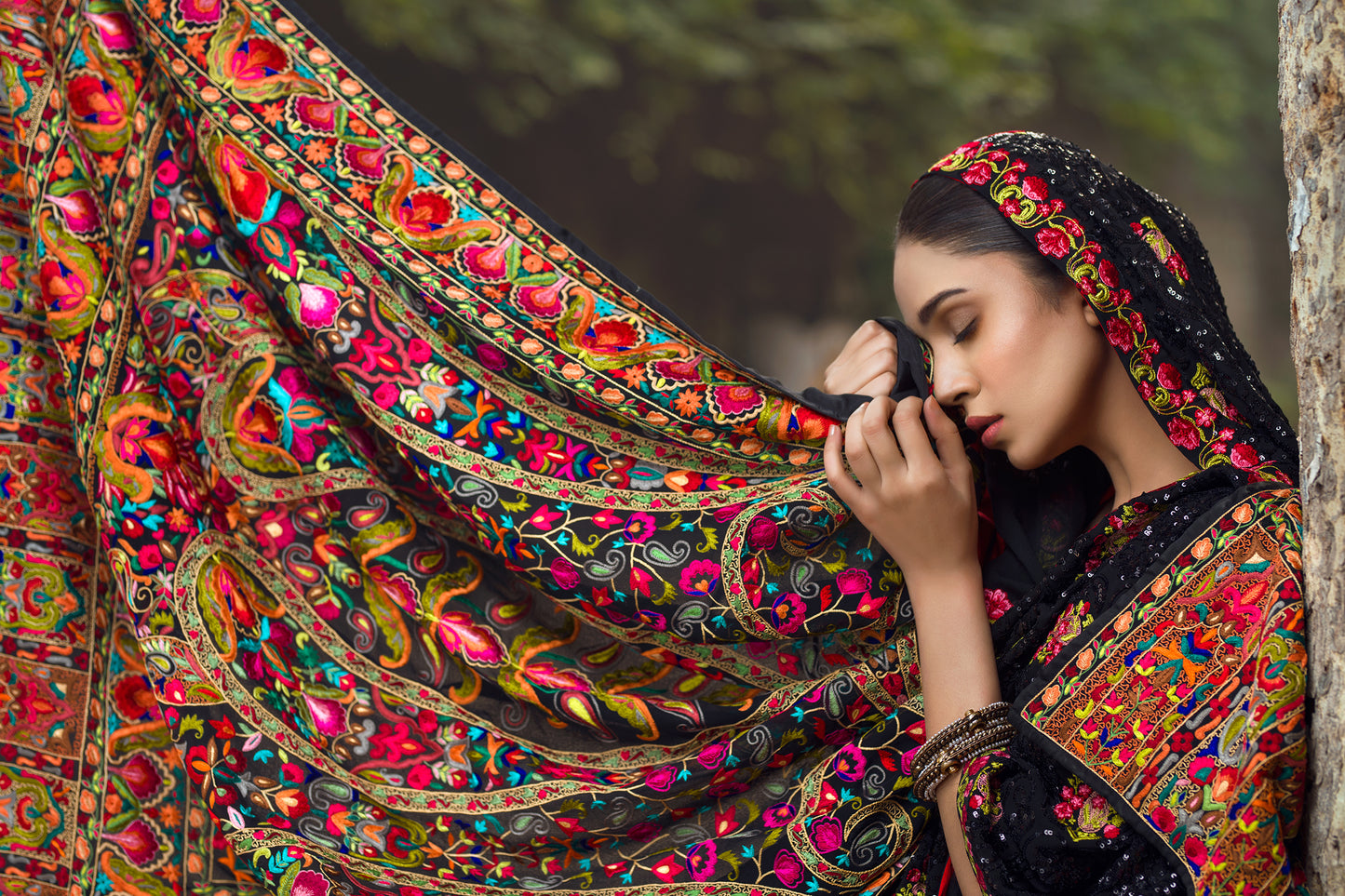 Hand Made Fully Embroidered Shawl