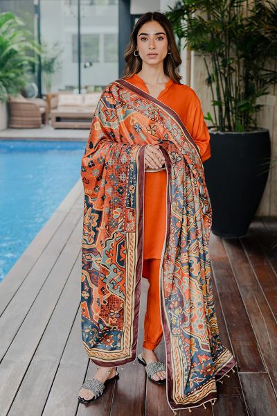 Picture of Orange Velvet Shawl