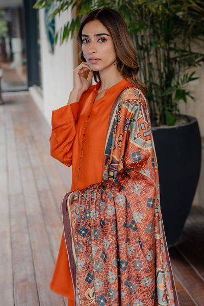 Picture of Orange Velvet Shawl