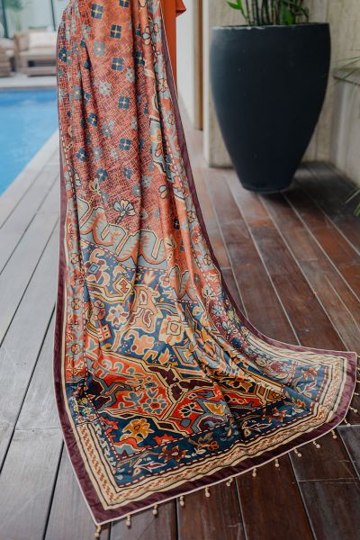 Picture of Orange Velvet Shawl