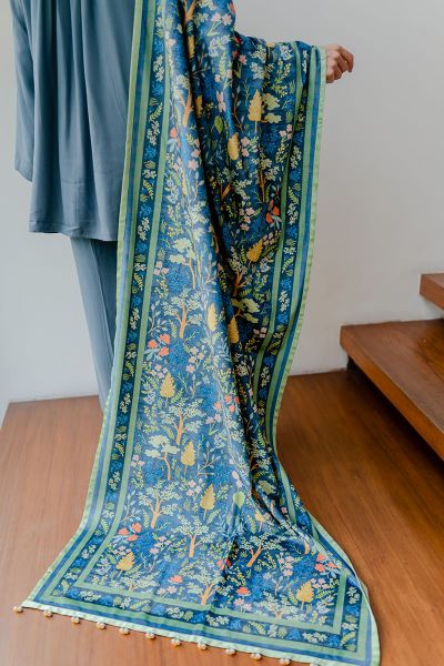 Picture of Medium Blue Velvet Scarf